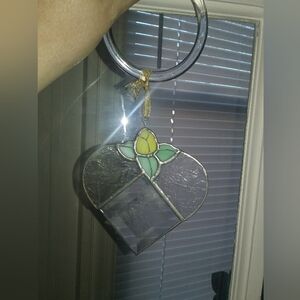 Stained Glass Heart Door Knob or Window Hanger
